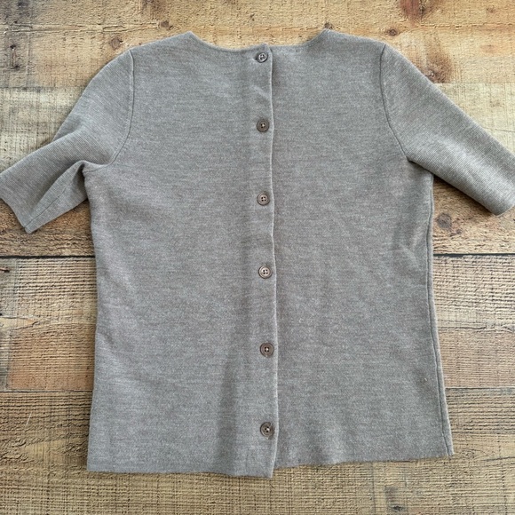 Talbots Merino Wool Beige Taupe Knit Top and Skirt Set PETITE Small Sophisticate - Picture 4 of 12